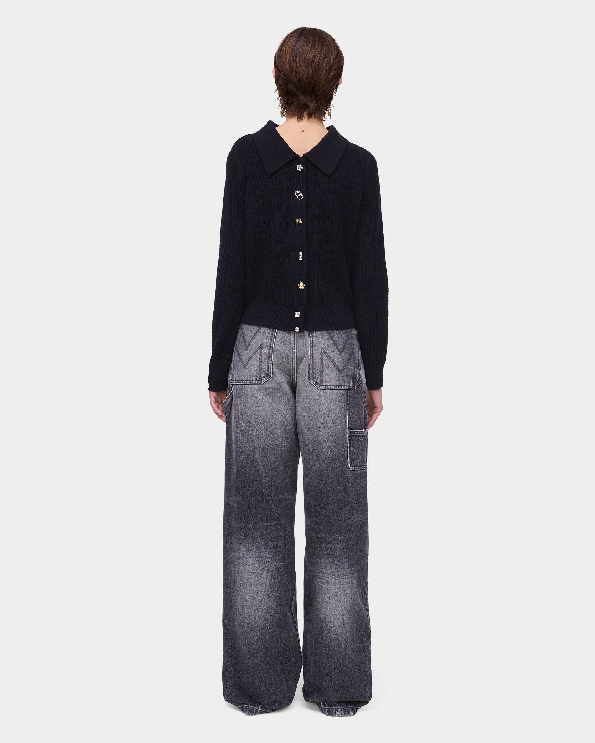 MARC JACOBS 麻花針織吊飾開襟外套