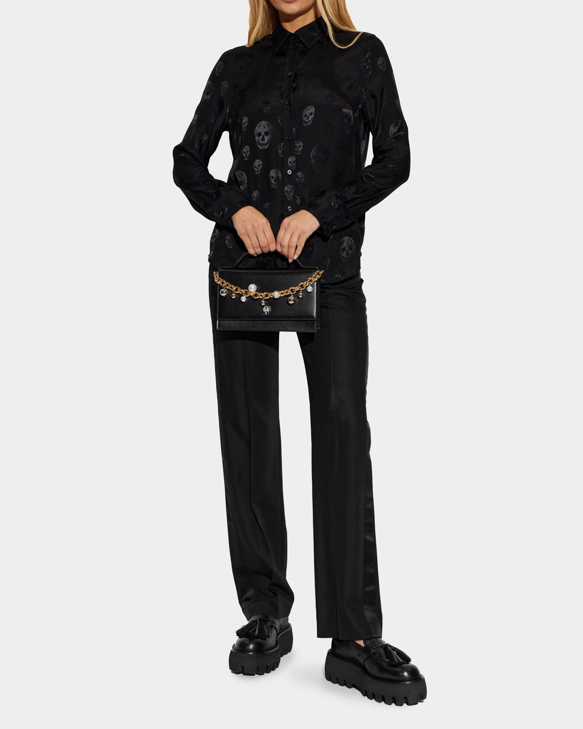 ALEXANDER MCQUEEN 骷髏絲質襯衫