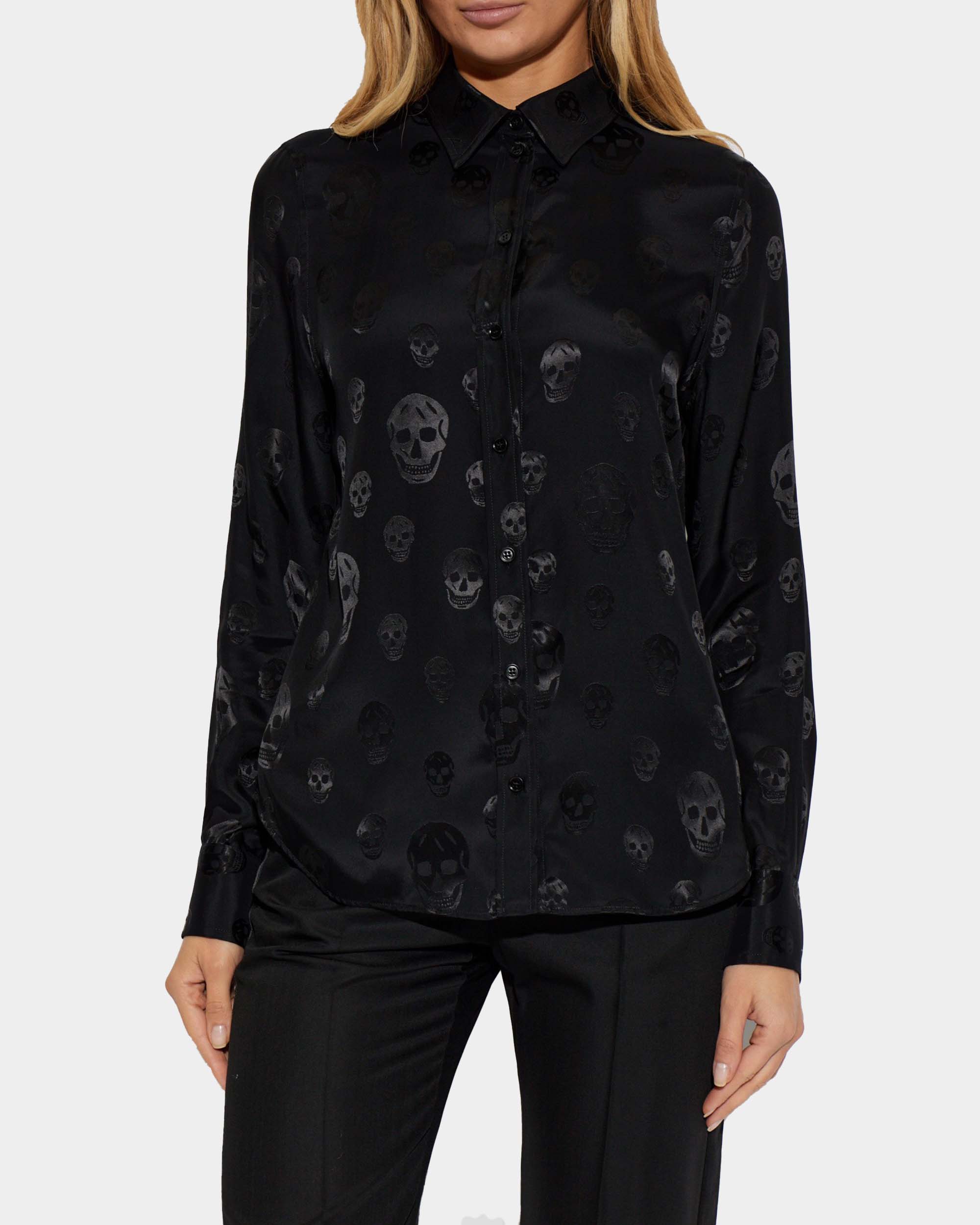 ALEXANDER MCQUEEN 骷髏絲質襯衫