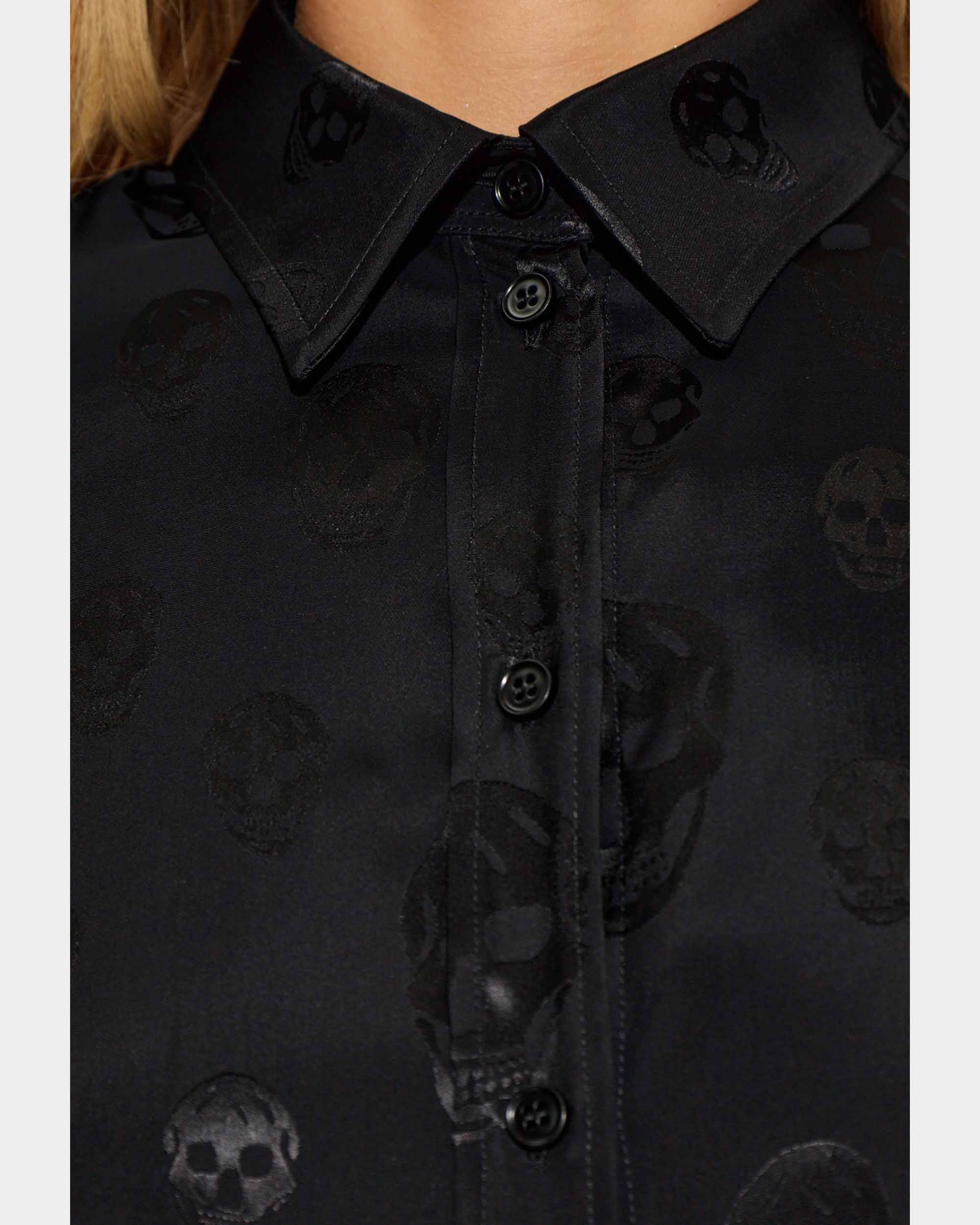 ALEXANDER MCQUEEN 骷髏絲質襯衫