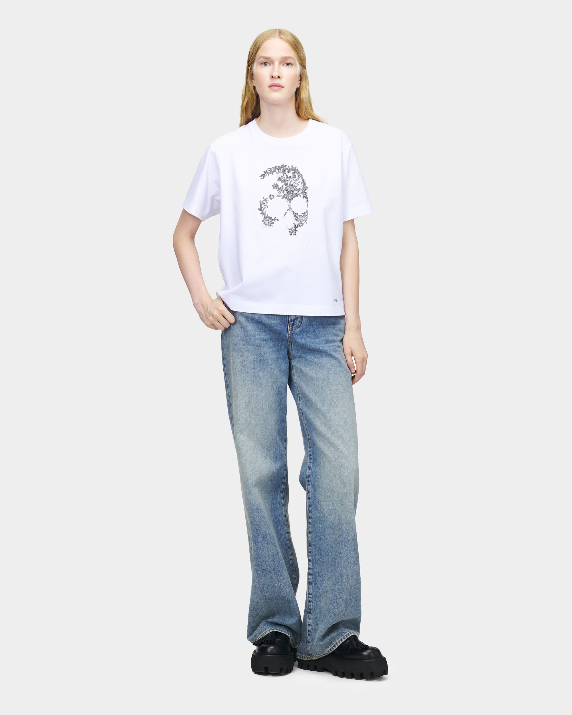 蕾絲骷髏短袖T-Shirt