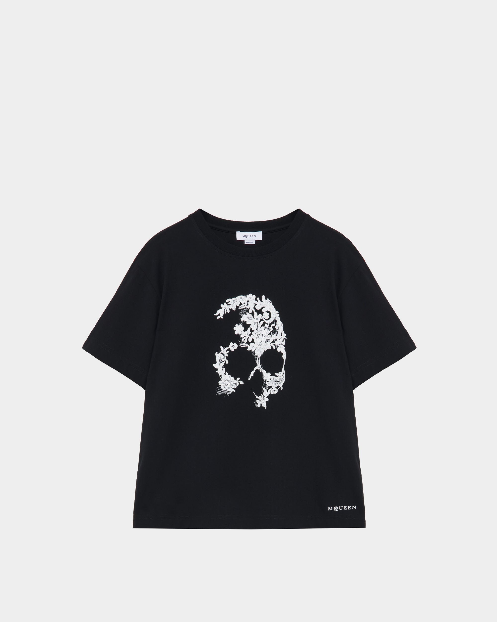 ALEXANDER MCQUEEN 蕾絲骷髏短袖T-Shirt