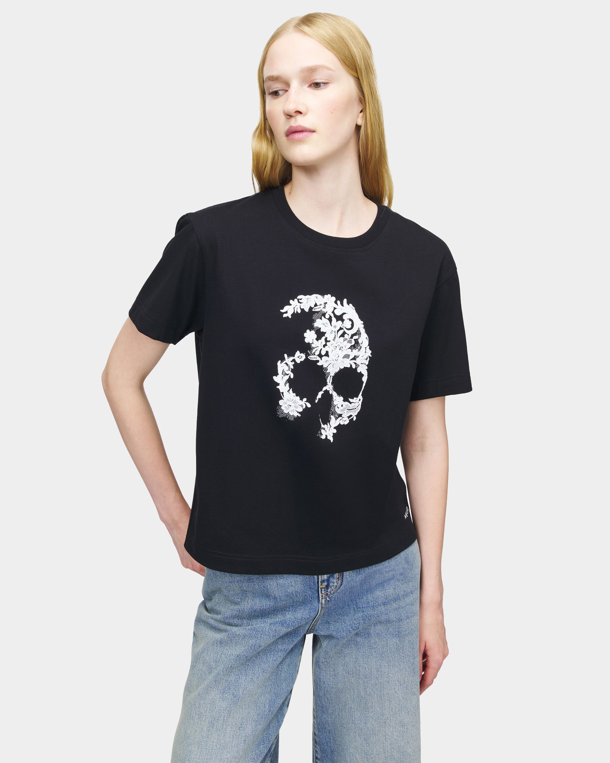 蕾絲骷髏短袖T-Shirt