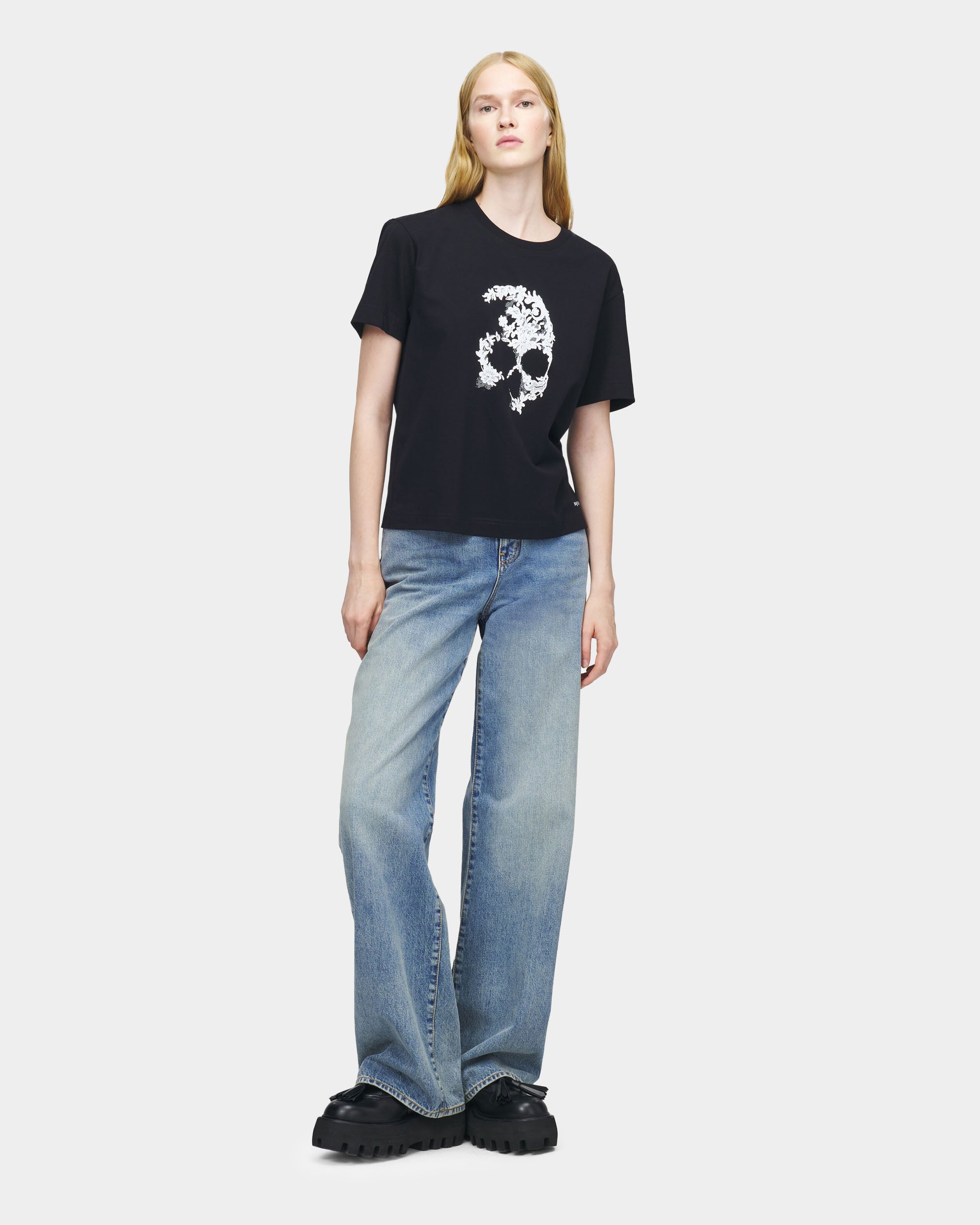 蕾絲骷髏短袖T-Shirt
