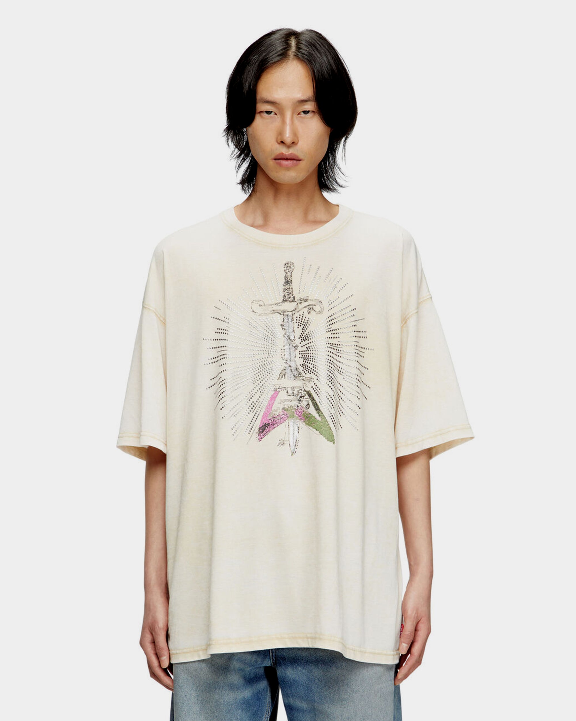 DIESEL 劍鞘亮片短袖T-Shirt