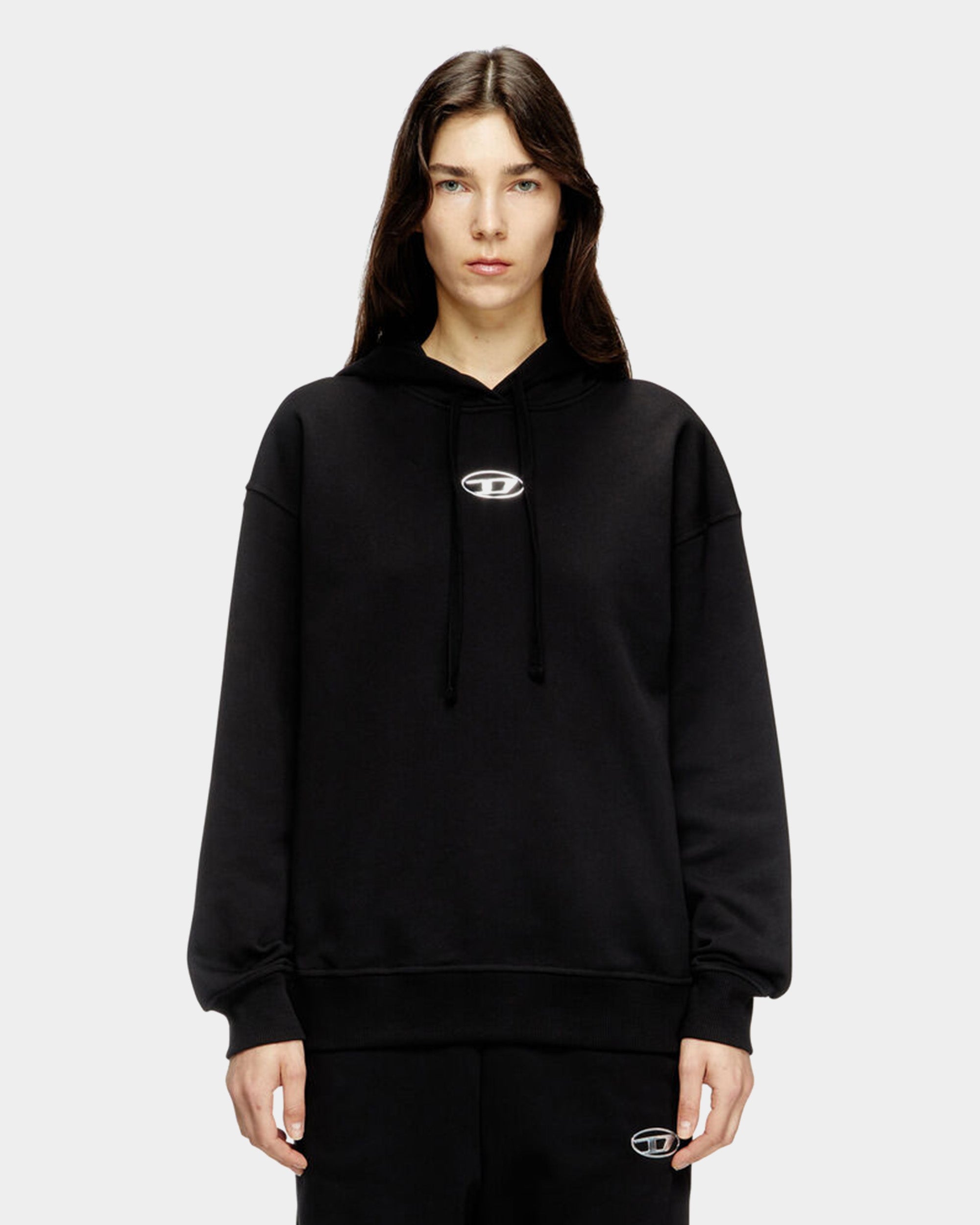DIESEL 金屬D Logo連帽上衣