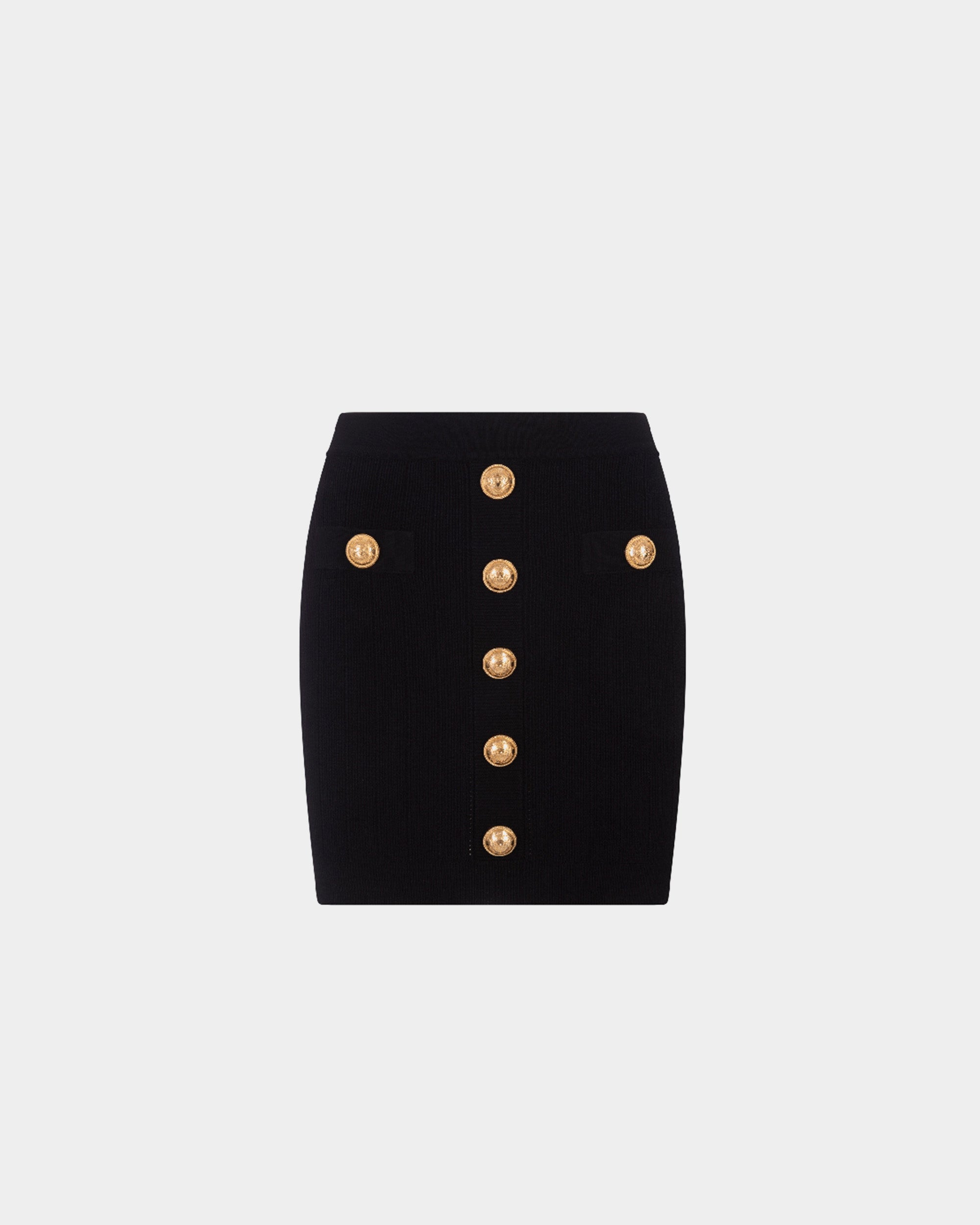 BALMAIN HW 鈕扣針織短裙