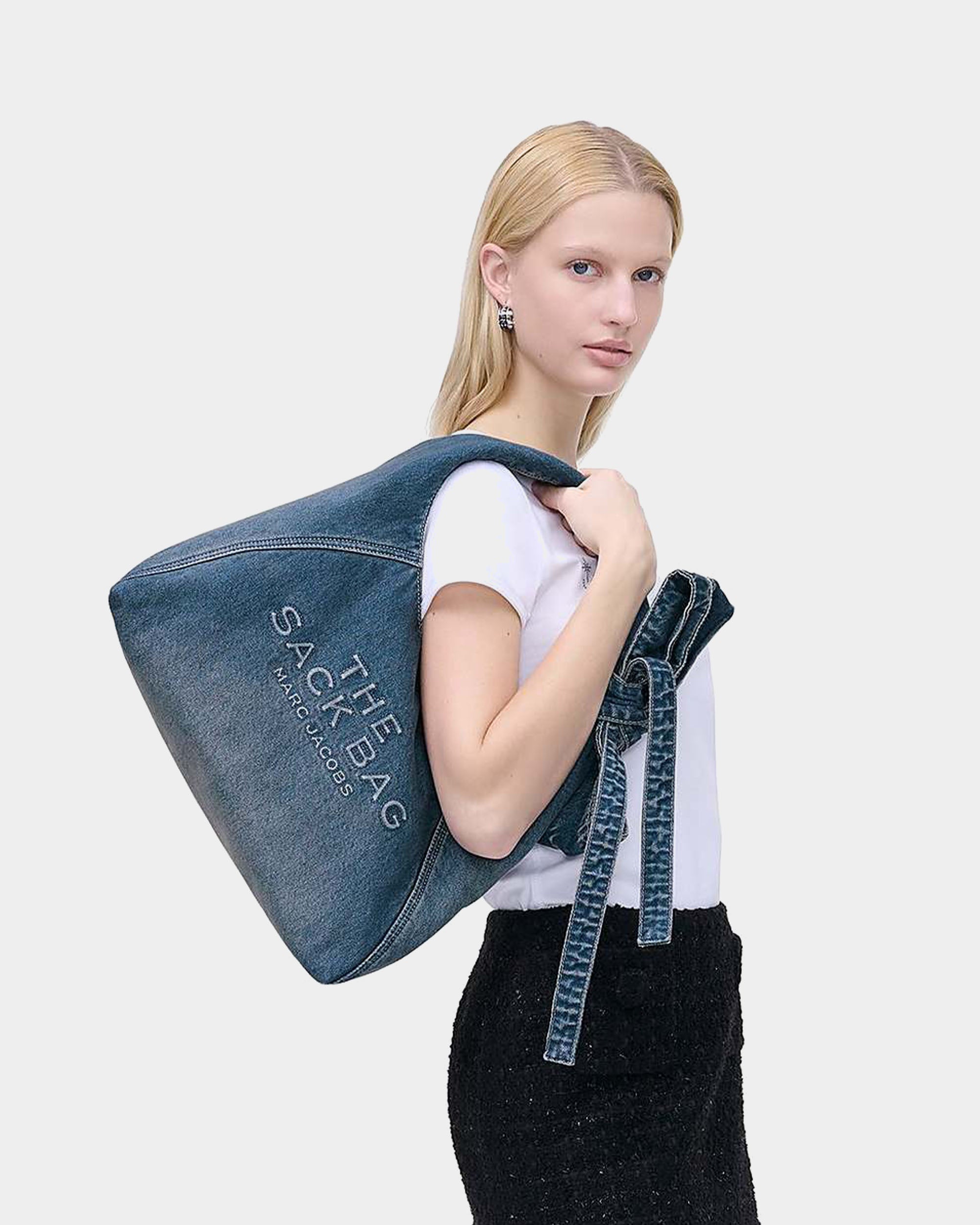 MARC JACOBS 蝴蝶結丹寧束口包