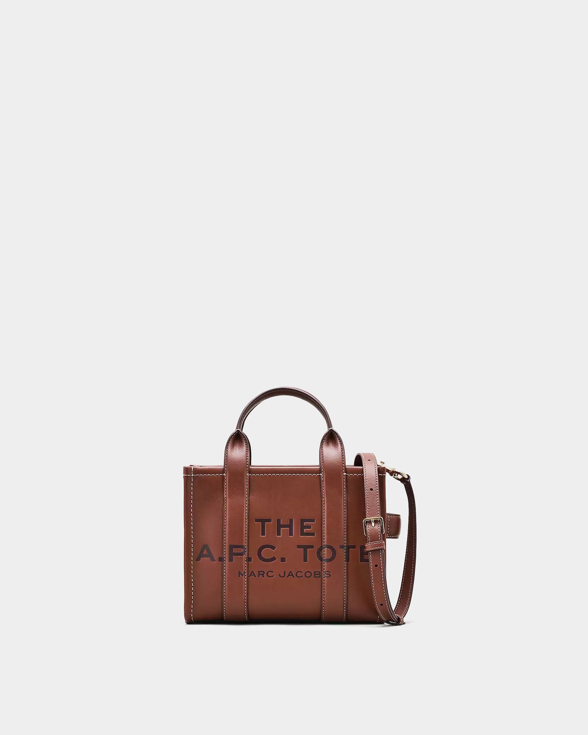 A.P.C. X MARC JACOBS 聯名限量 棕色皮革托特包