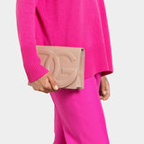 DOLCE&GABBANA 壓紋斜背小方包