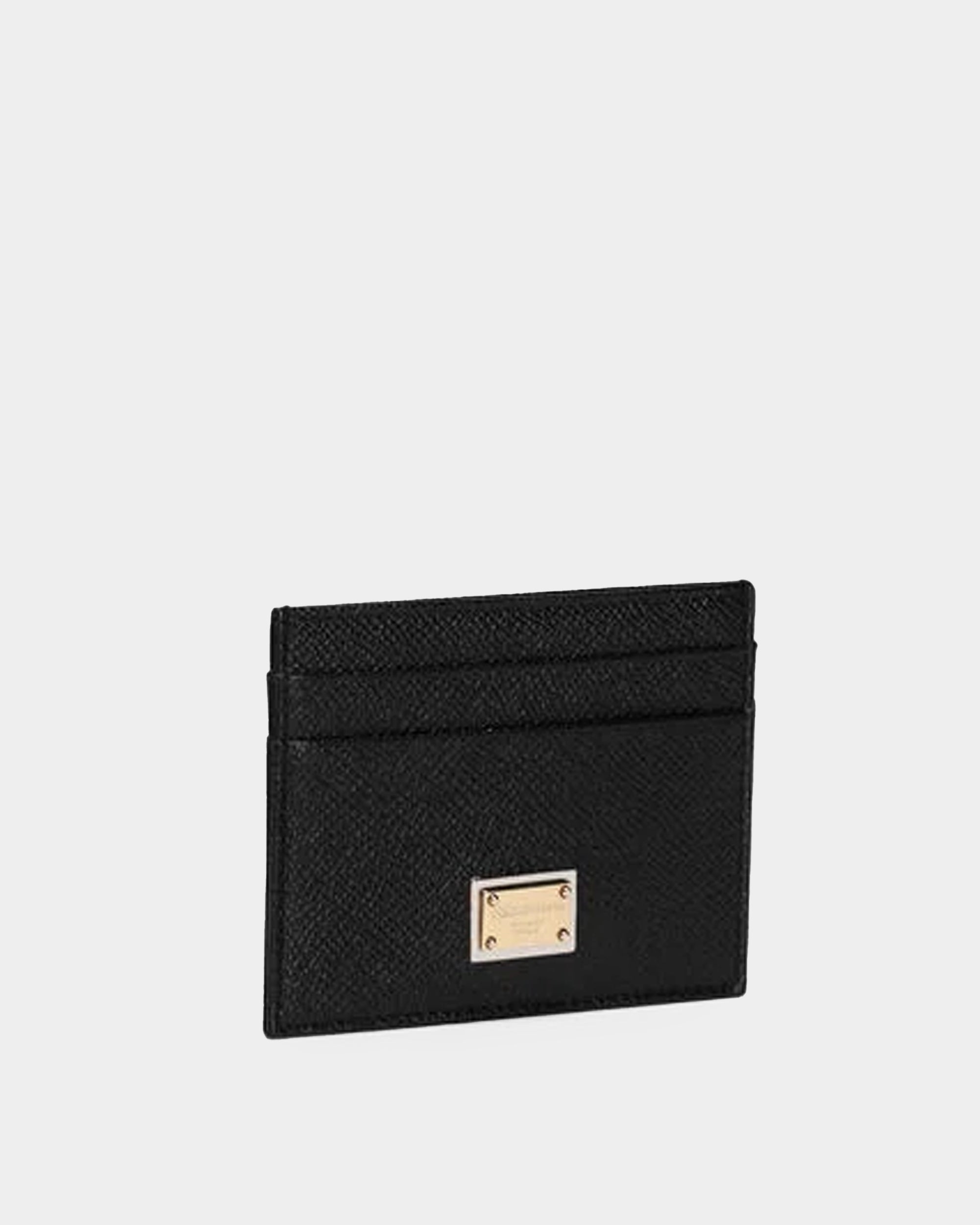DOLCE&GABBANA  壓紋小牛皮金屬牌卡夾