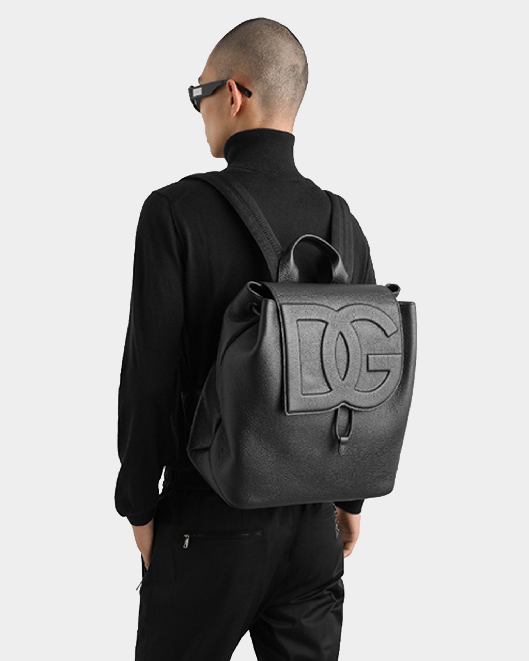 DOLCE&GABBANA  壓紋皮革後背包