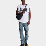 復古水洗騎士剪裁丹寧長褲