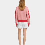 BARRIE 繡花V領滾邊針織外套