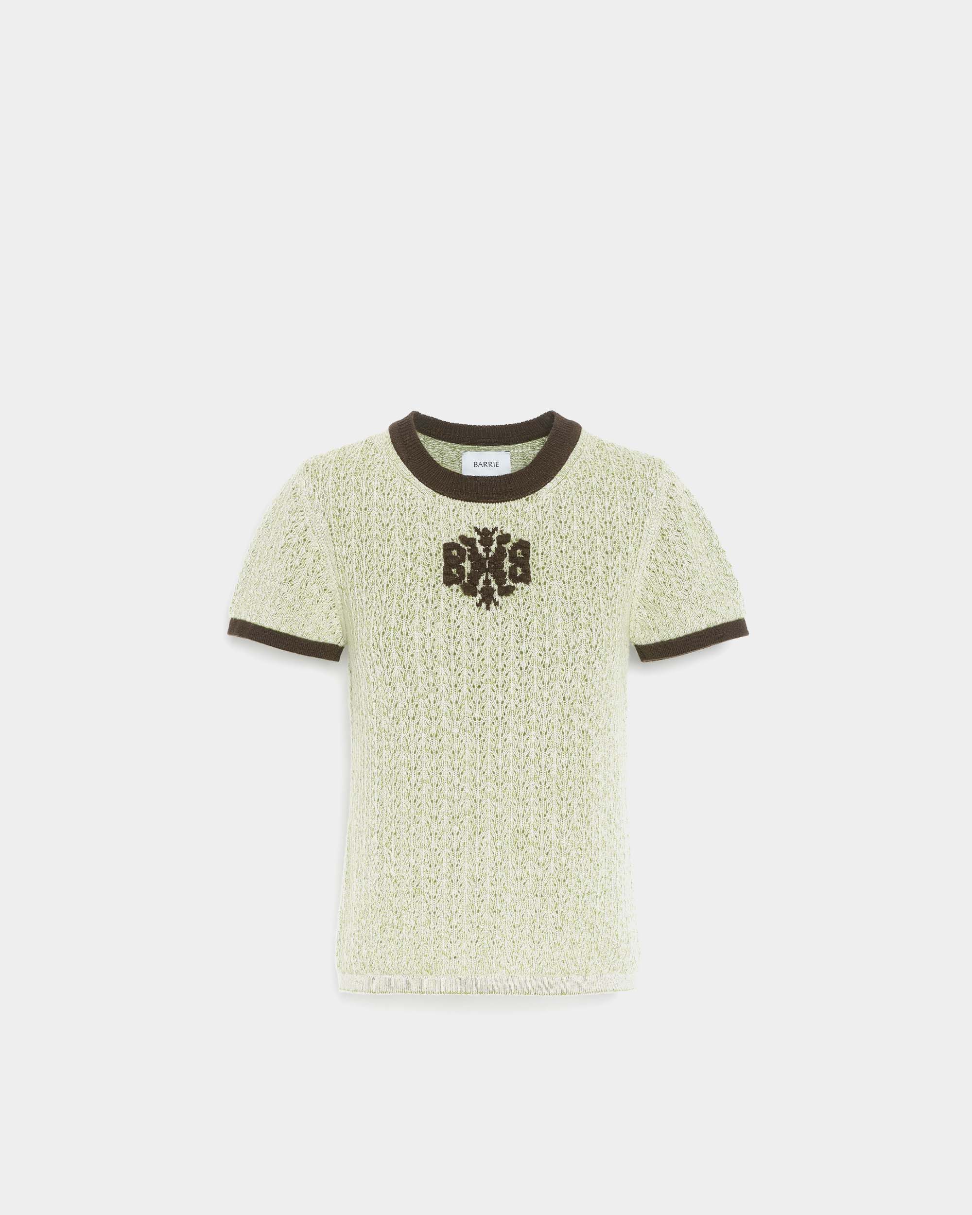 BARRIE 織紋滾邊短袖針衣