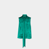 綁帶緞面絲背心