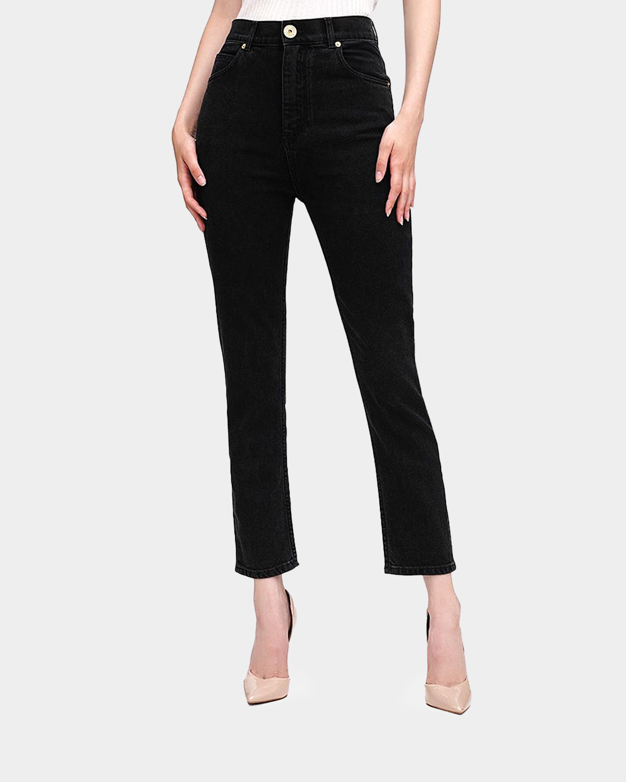 BALMAIN 高腰黑色緊身牛仔褲
