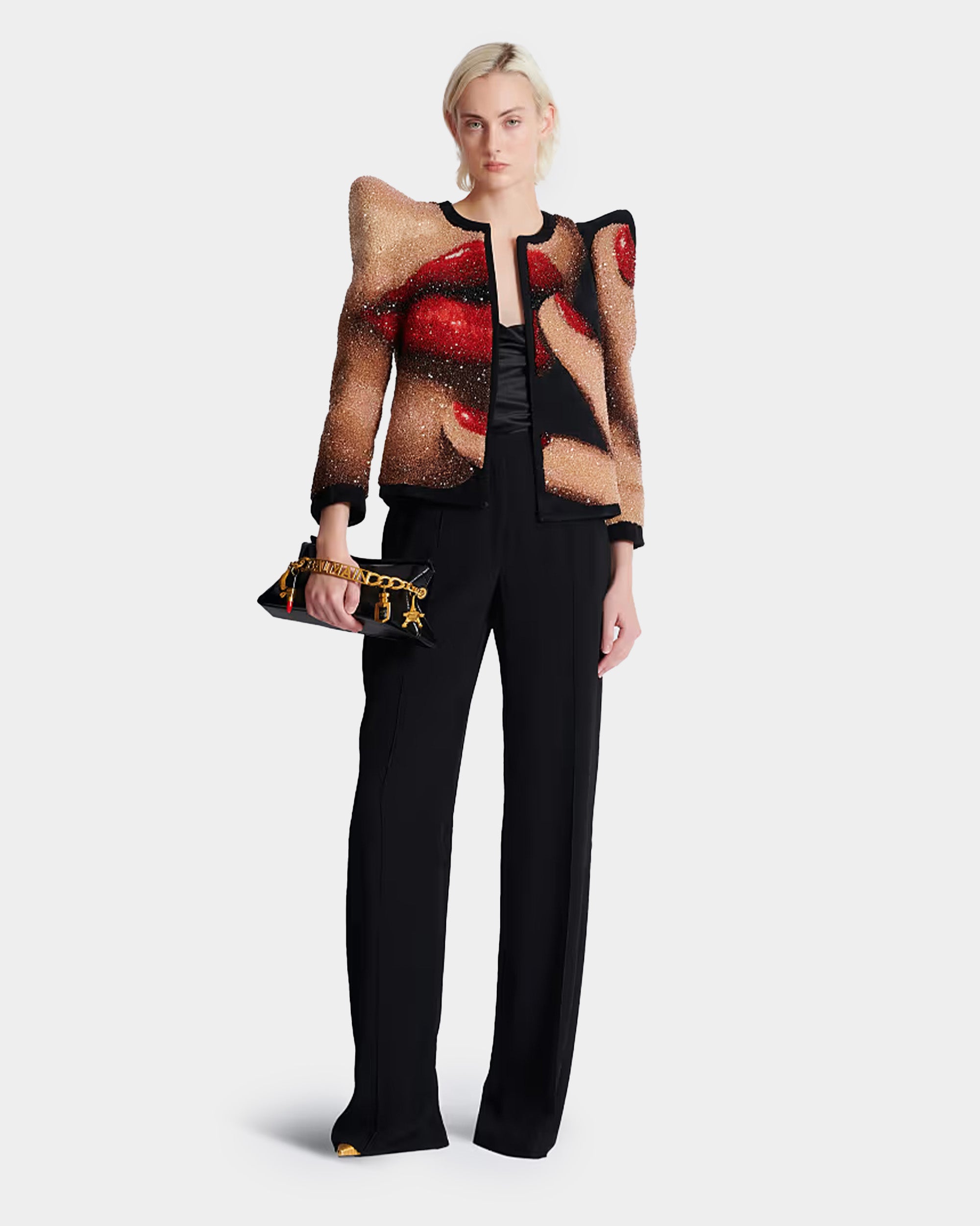 BALMAIN 絲紗直筒西裝長褲