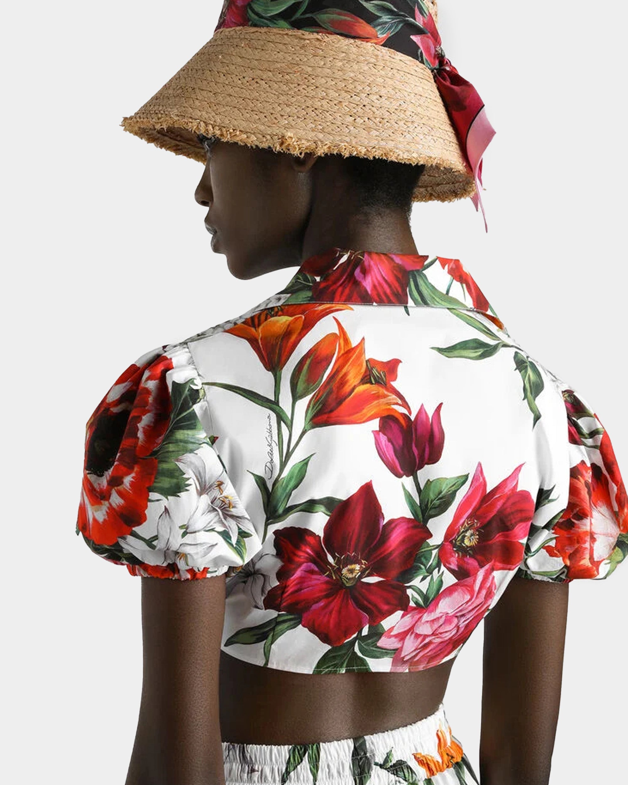 DOLCE&GABBANA  熱帶花卉短版襯衫