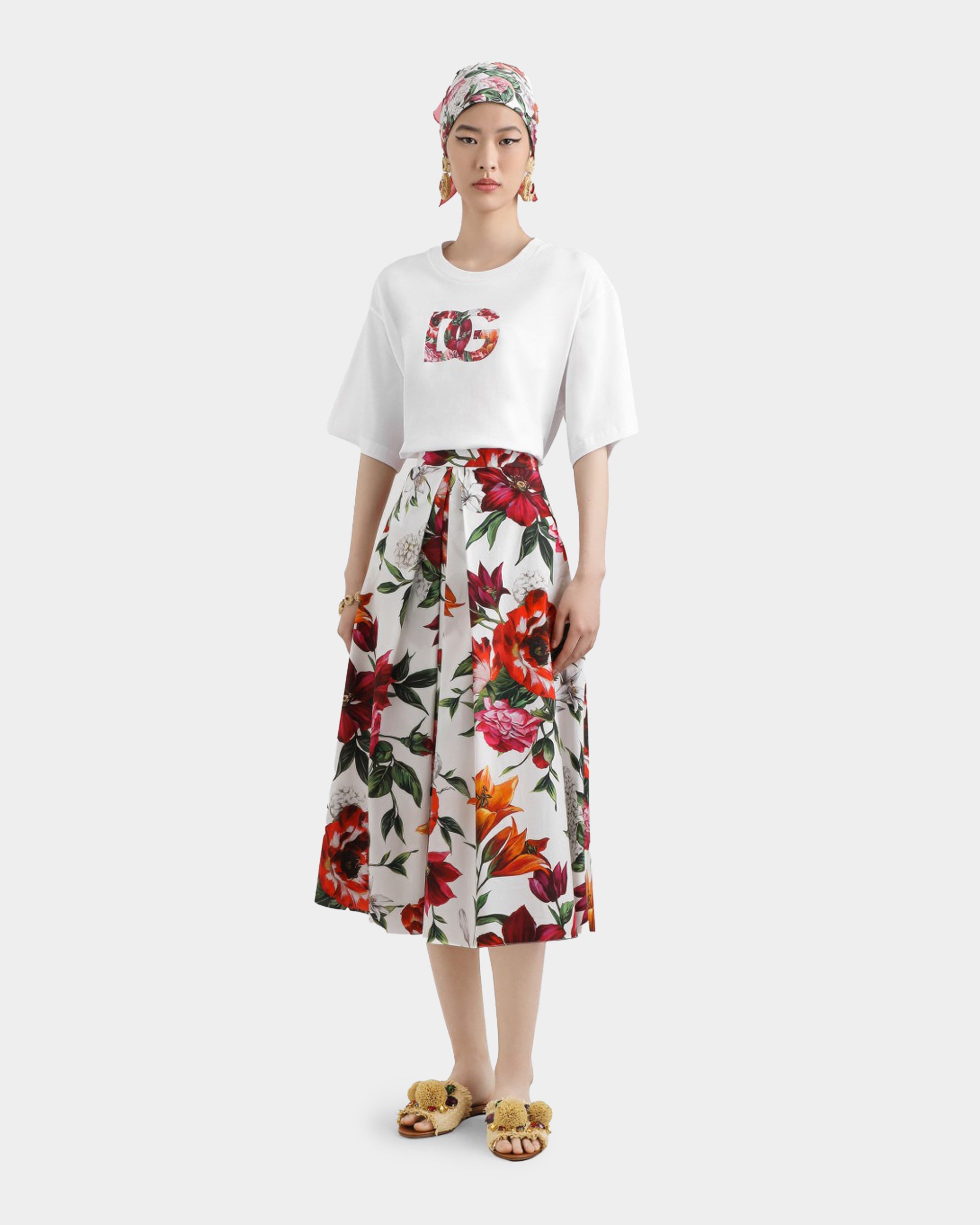 DOLCE&GABBANA  熱帶花卉 T-shirt