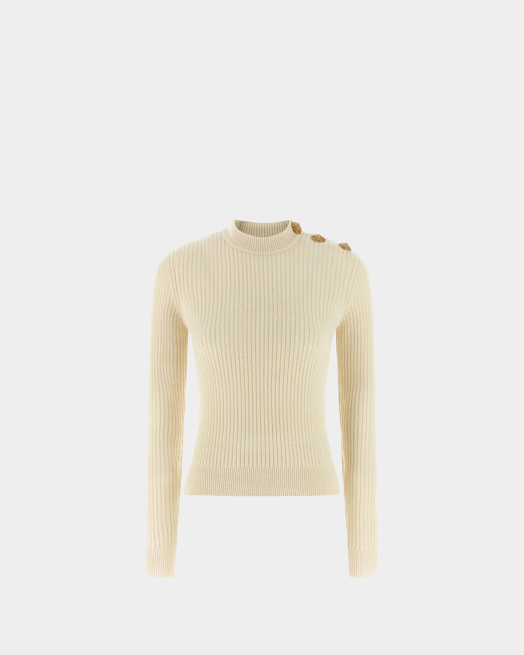 BALMAIN 金扣羅紋針織毛衣