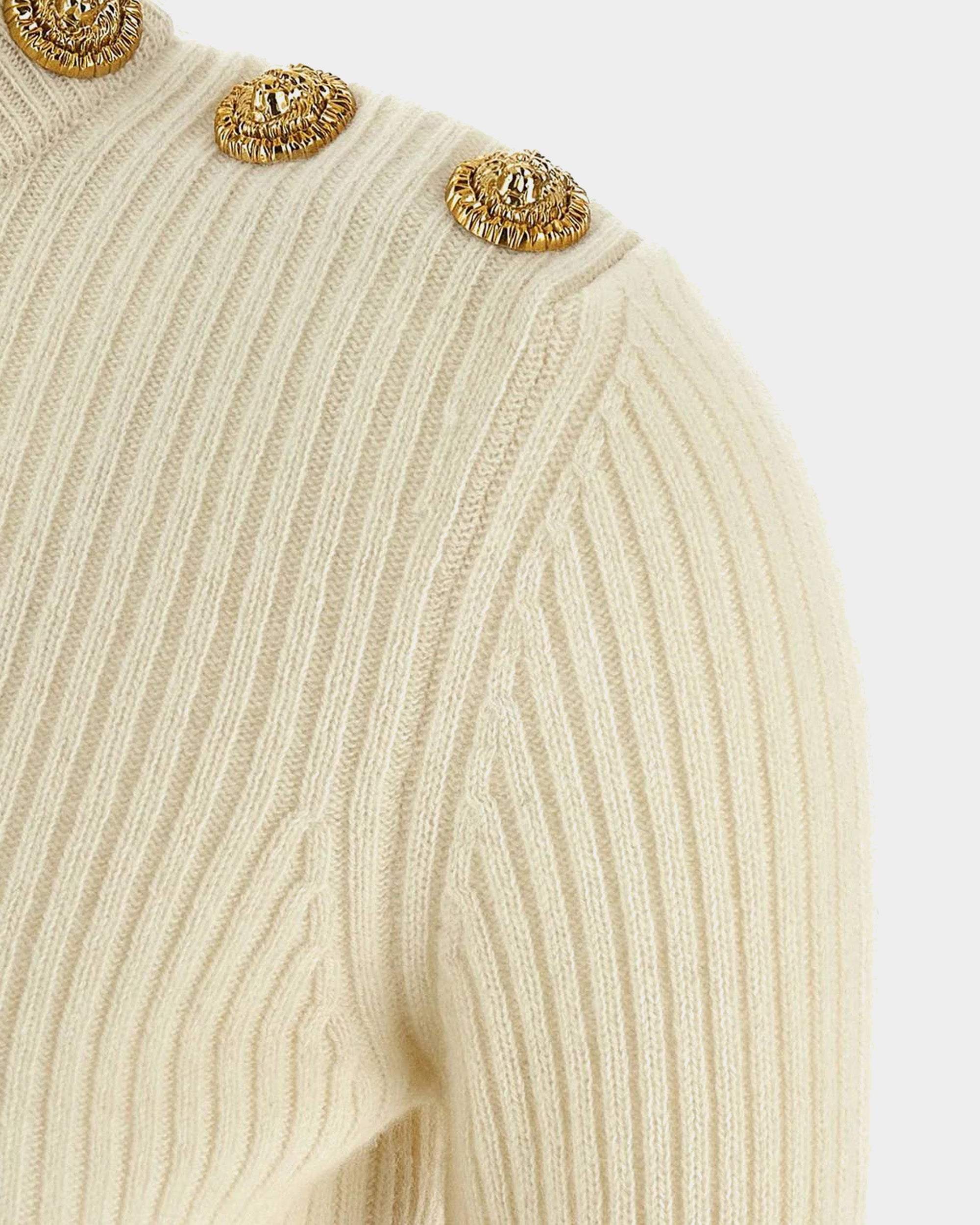 BALMAIN 金扣羅紋針織毛衣