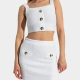 BALMAIN 針織金釦短版上衣