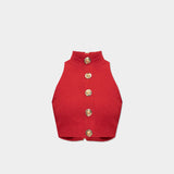 BALMAIN 立領金釦短版上衣