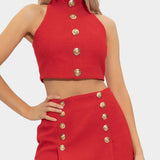 BALMAIN 立領金釦短版上衣