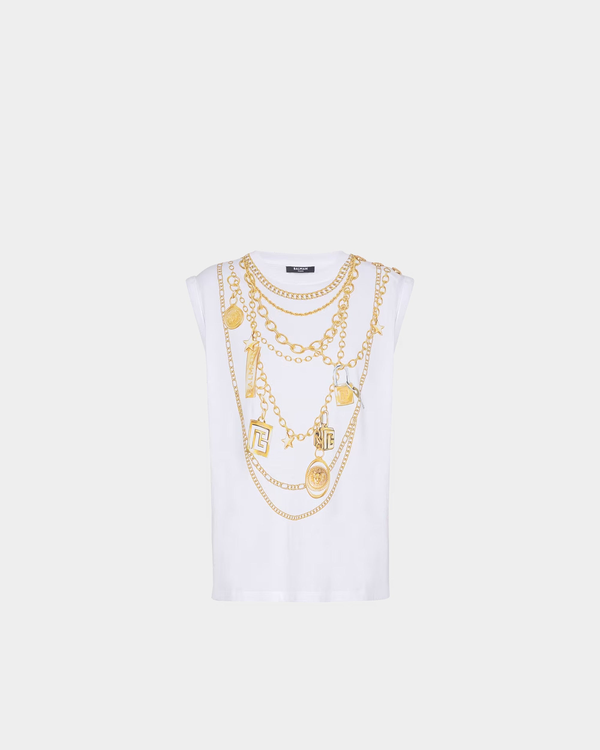 BALMAIN 鍊飾印花背心
