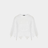 BALMAIN 徽章刺繡短版上衣