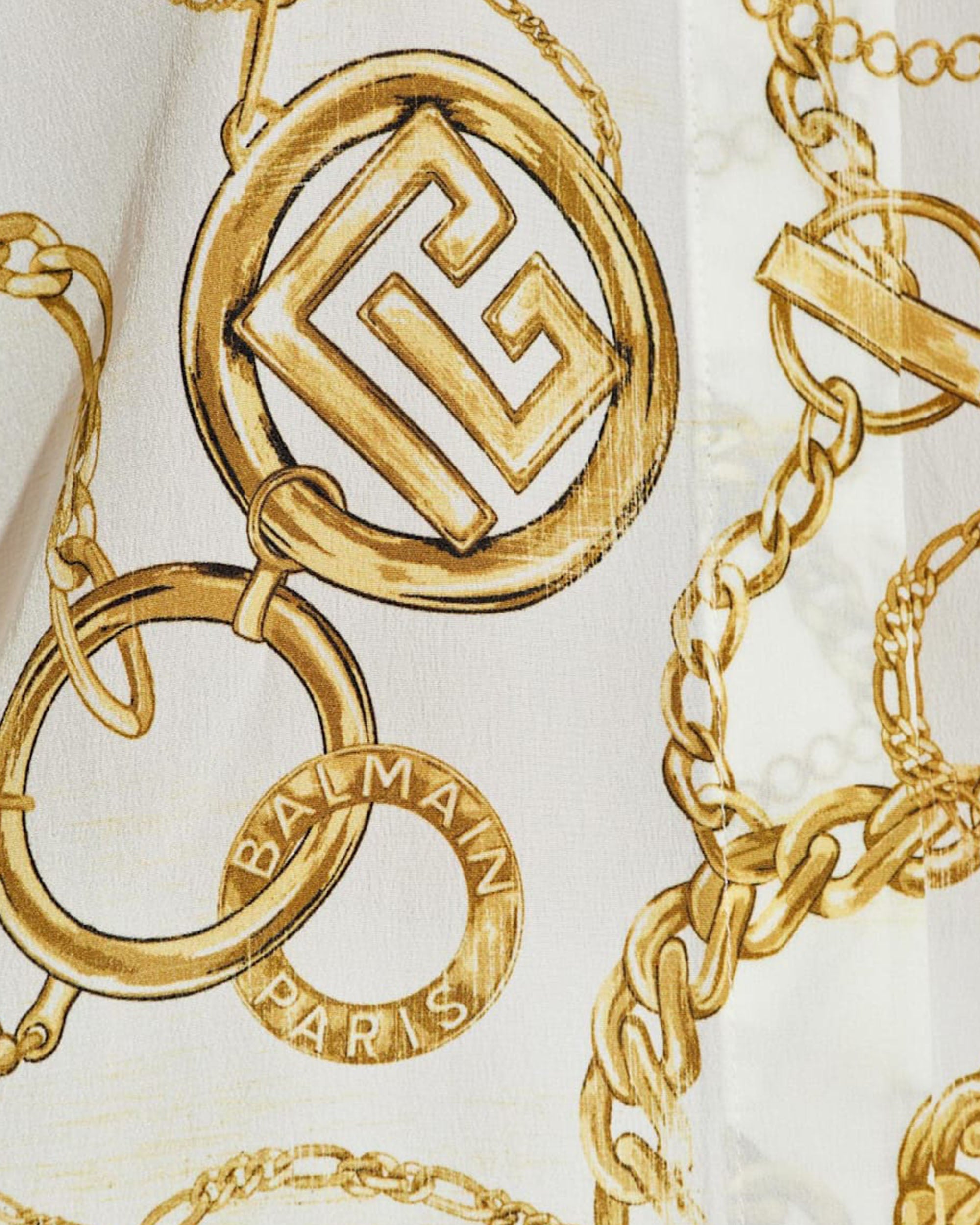 BALMAIN 金鏈印花真絲襯衫