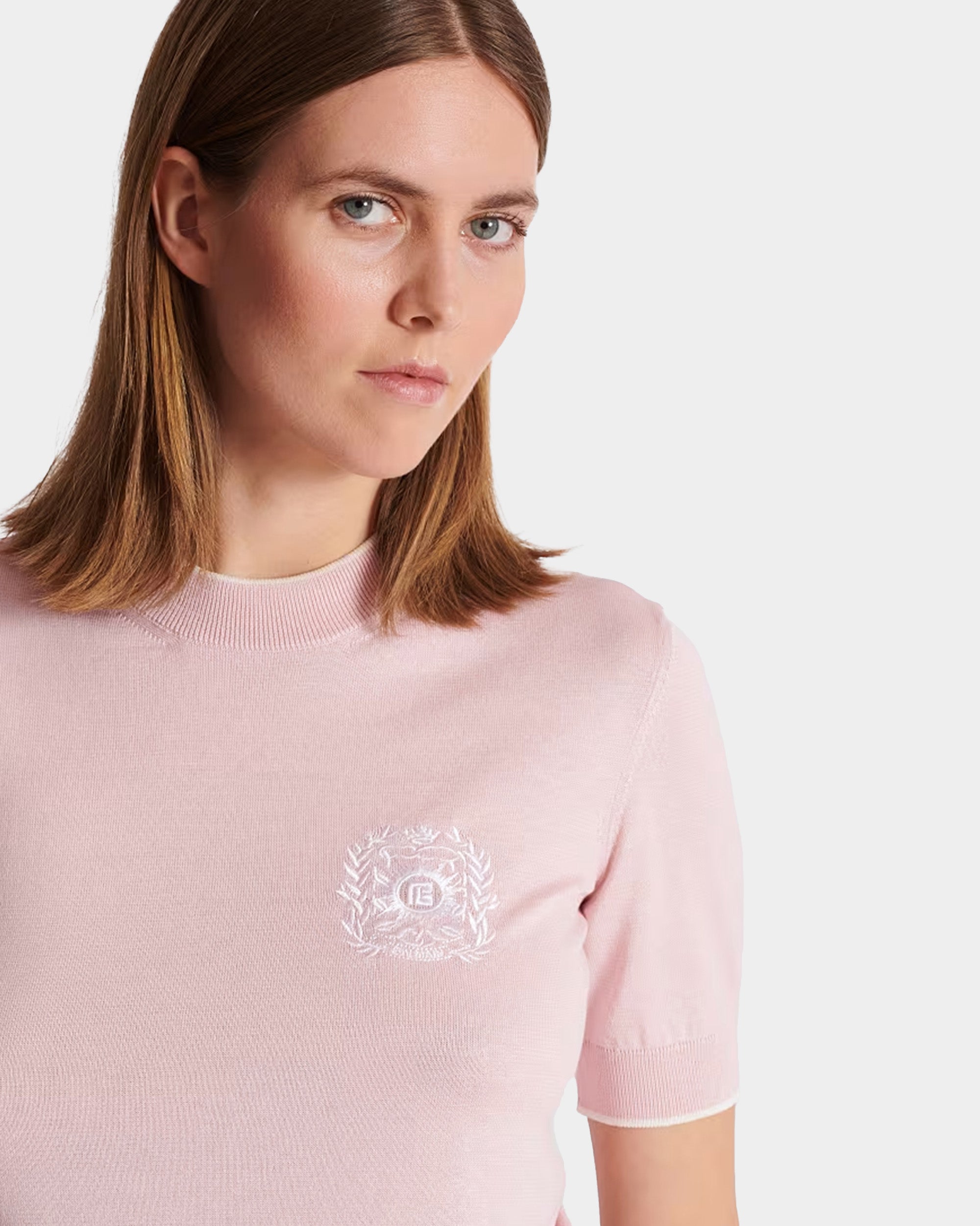 BALMAIN 徽章刺繡針織上衣