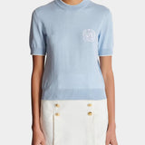 BALMAIN 徽章刺繡針織上衣