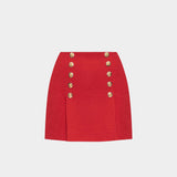 BALMAIN 羊毛金釦迷你裙