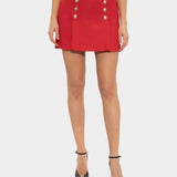 BALMAIN 羊毛金釦迷你裙