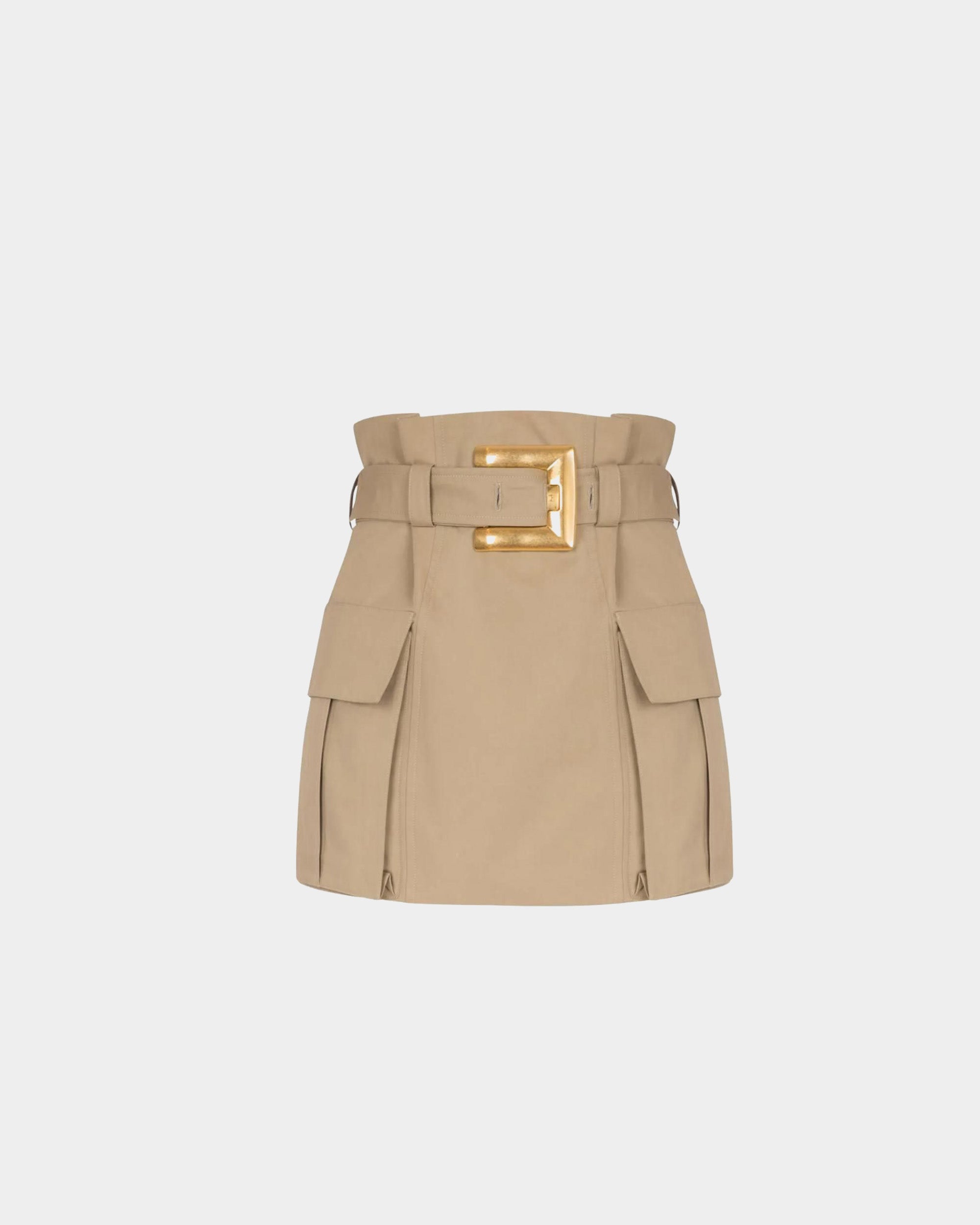 BALMAIN 金扣腰帶工裝迷你裙