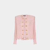 BALMAIN 亮片粗花呢金釦外套