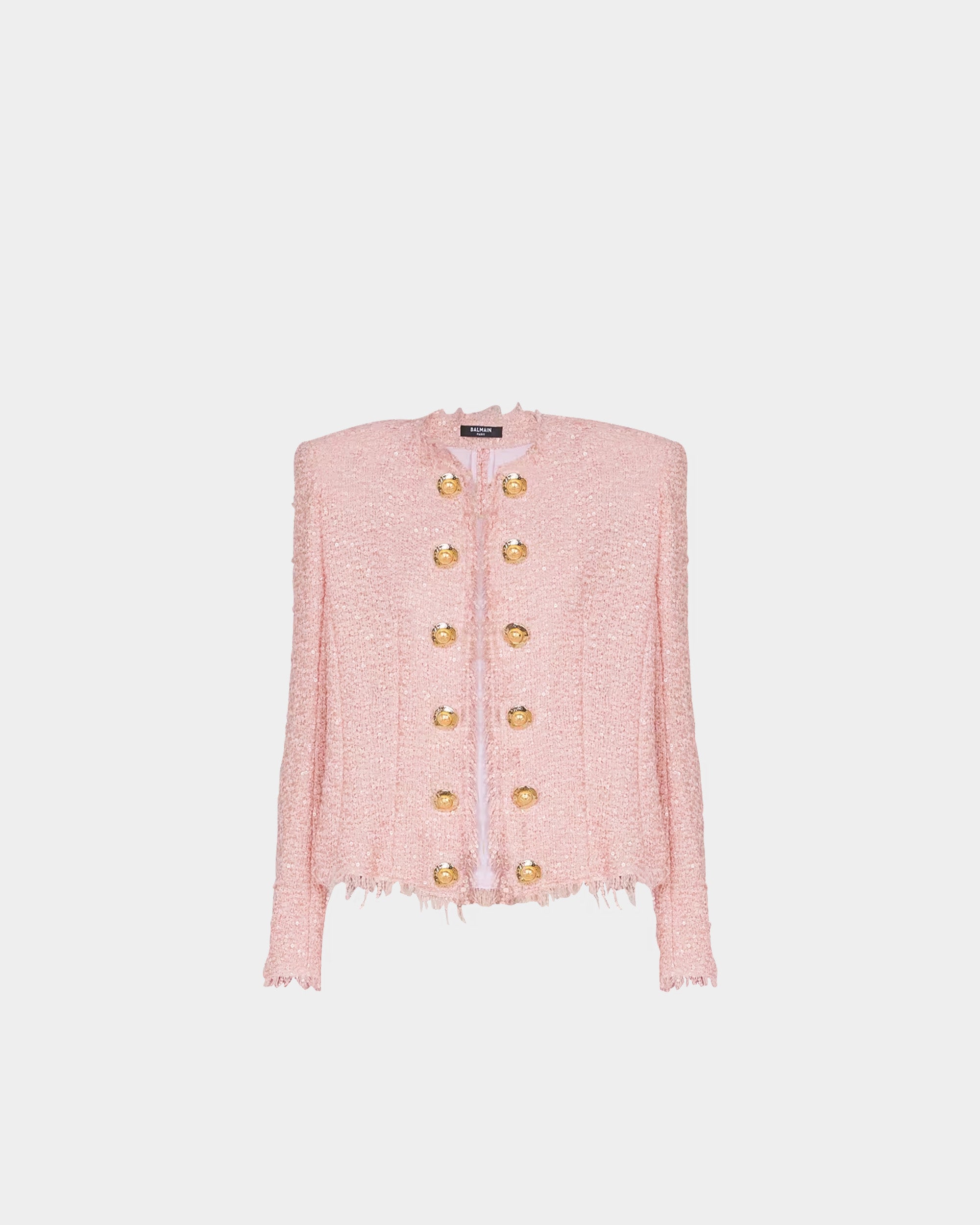 BALMAIN 亮片粗花呢金釦外套