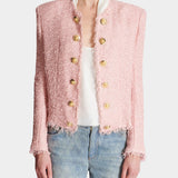 BALMAIN 亮片粗花呢金釦外套