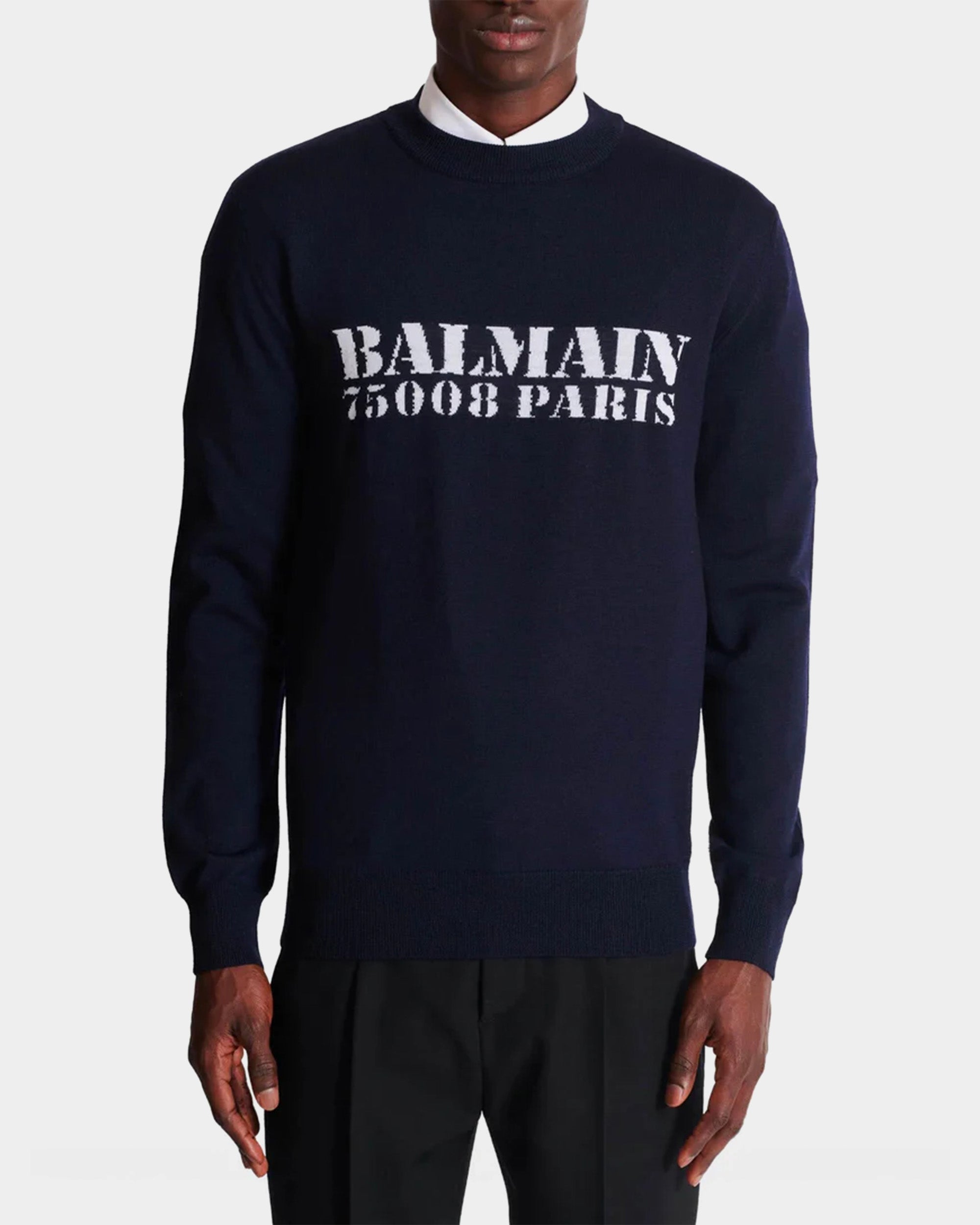 BALMAIN 黑色長袖毛衣