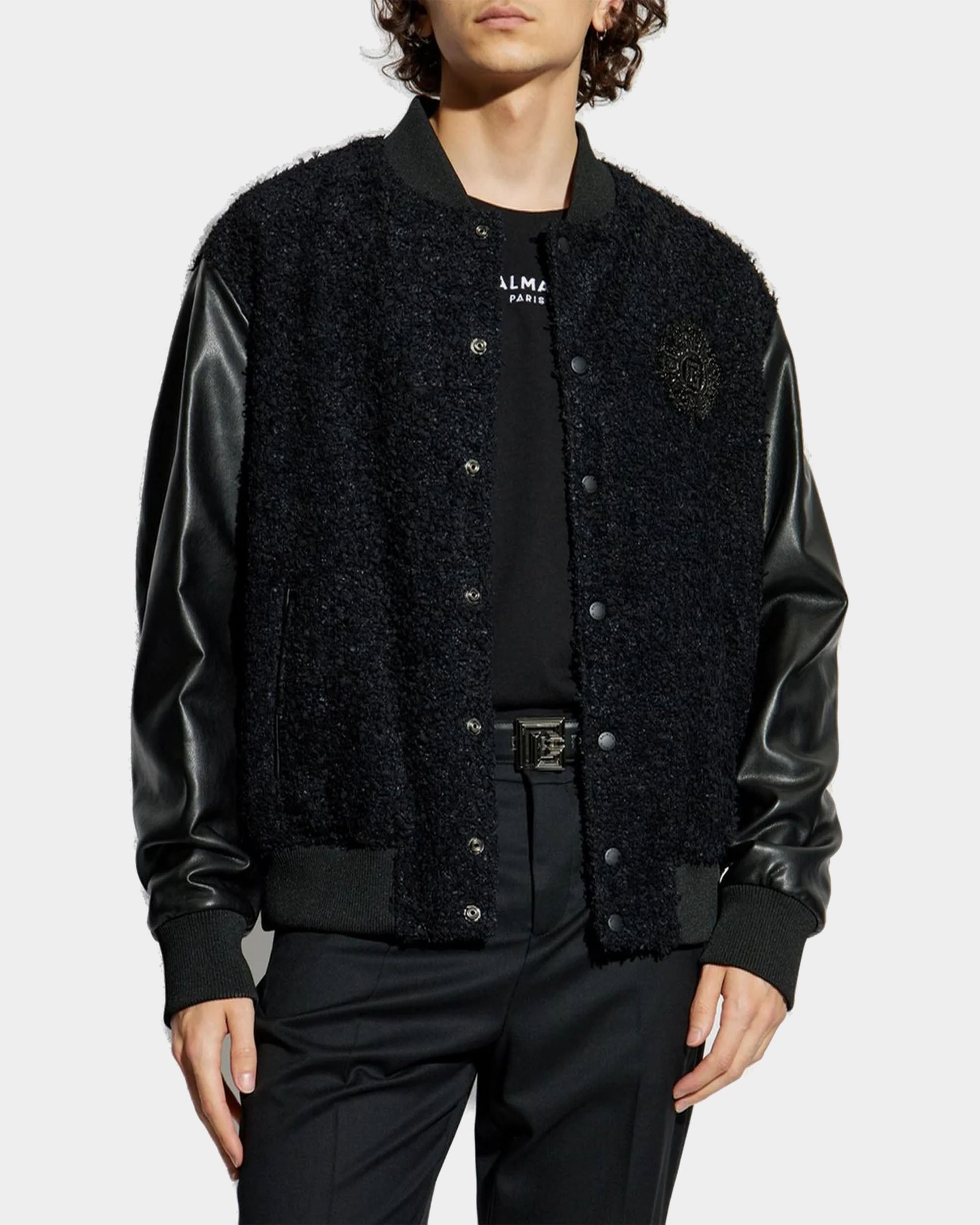 BALMAIN 拼接飛行夾克外套