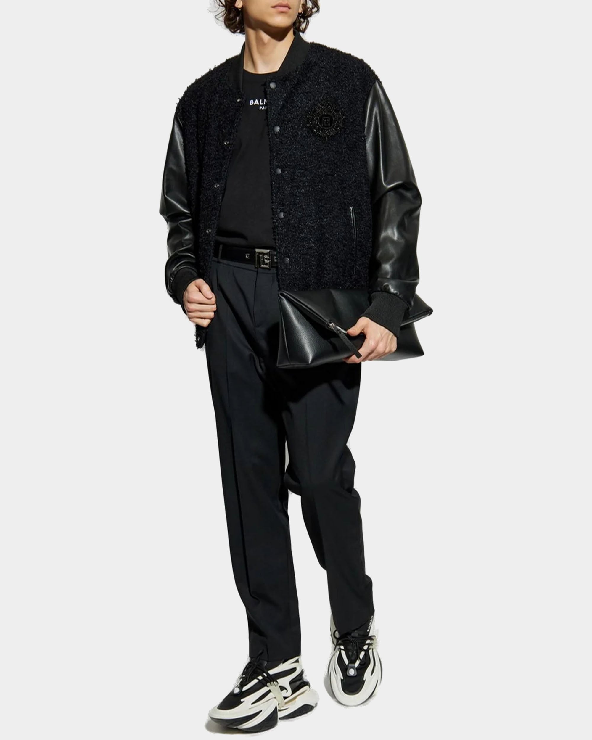 BALMAIN 拼接飛行夾克外套