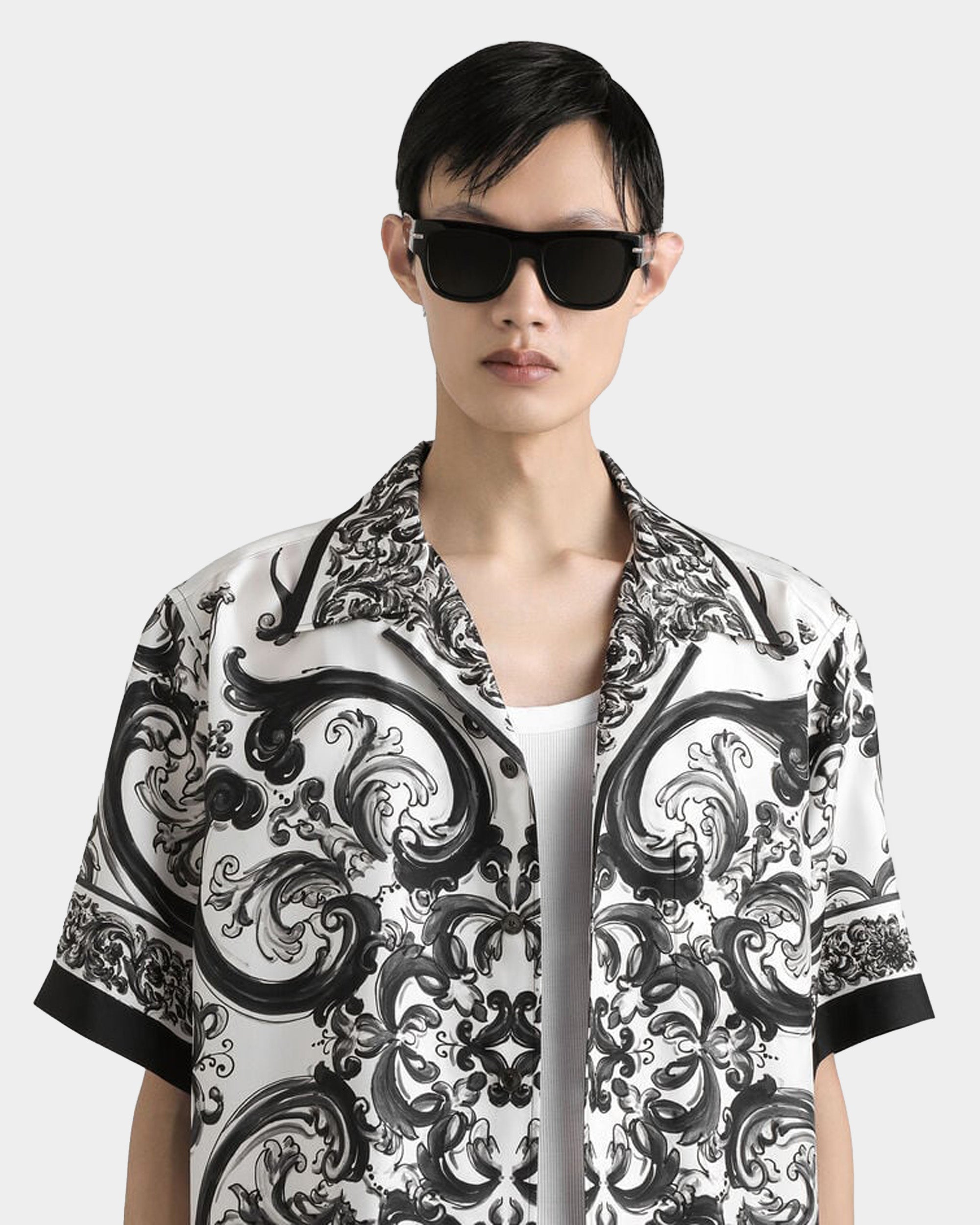 DOLCE&GABBANA Maiolica 印花短袖襯衫