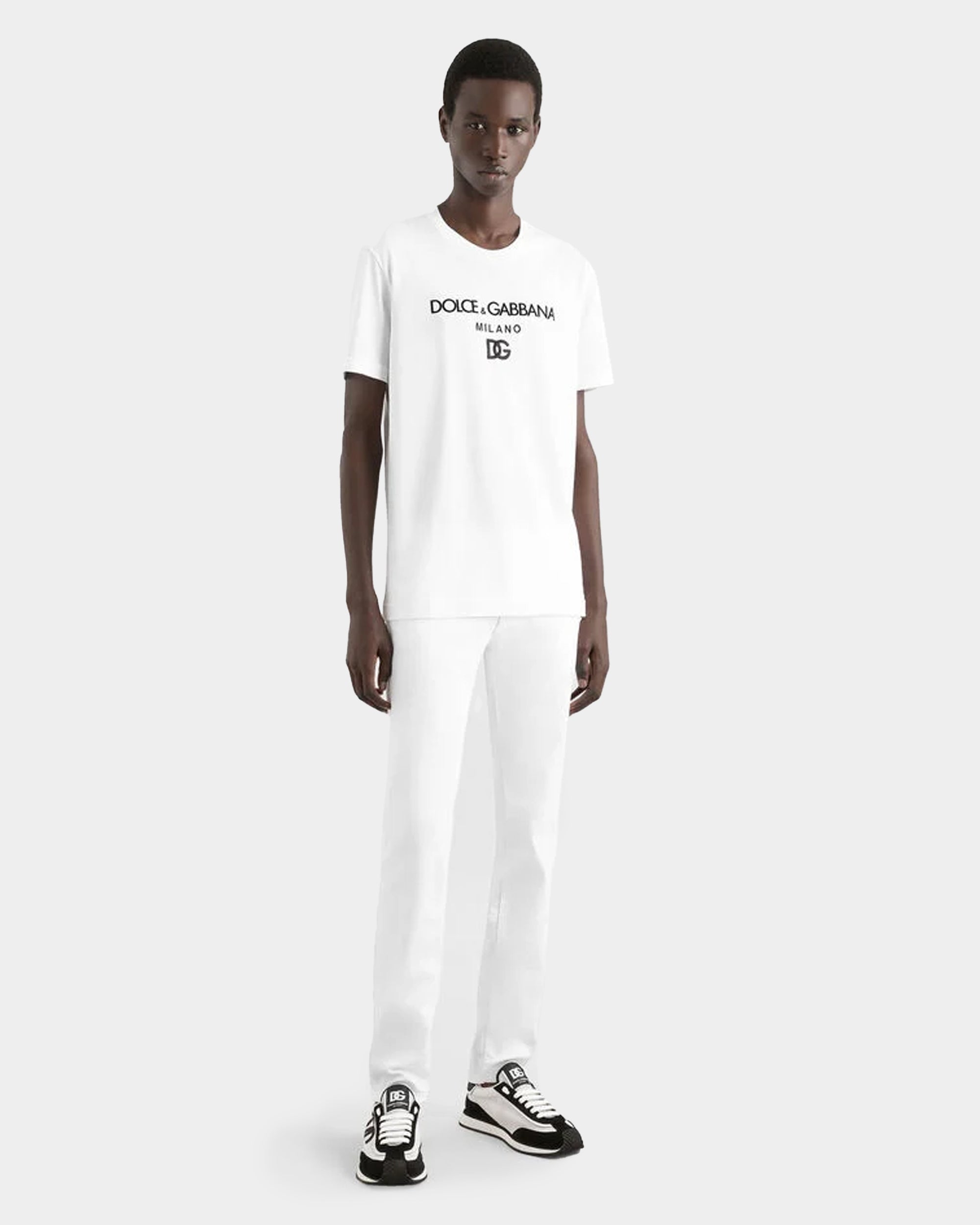 DOLCE&GABBANA 刺繡 LOGO T-shirt