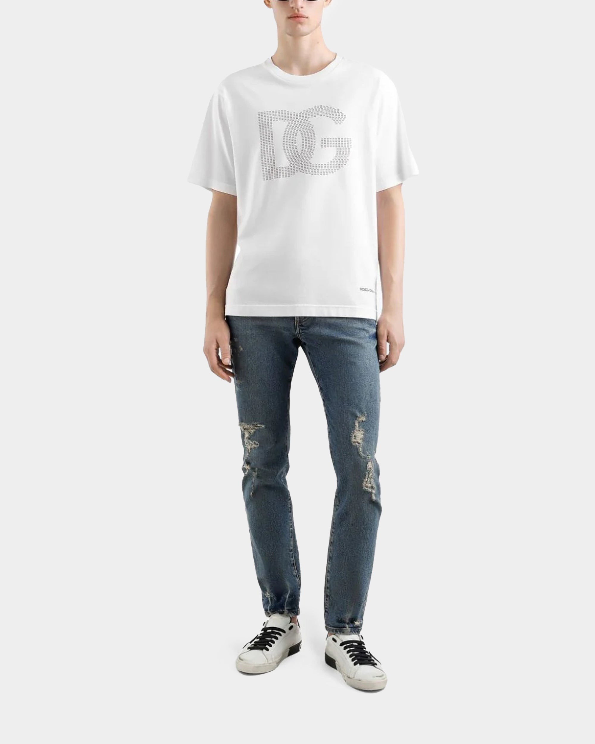 DOLCE&GABBANA  水鑽 LOGO T-shirt