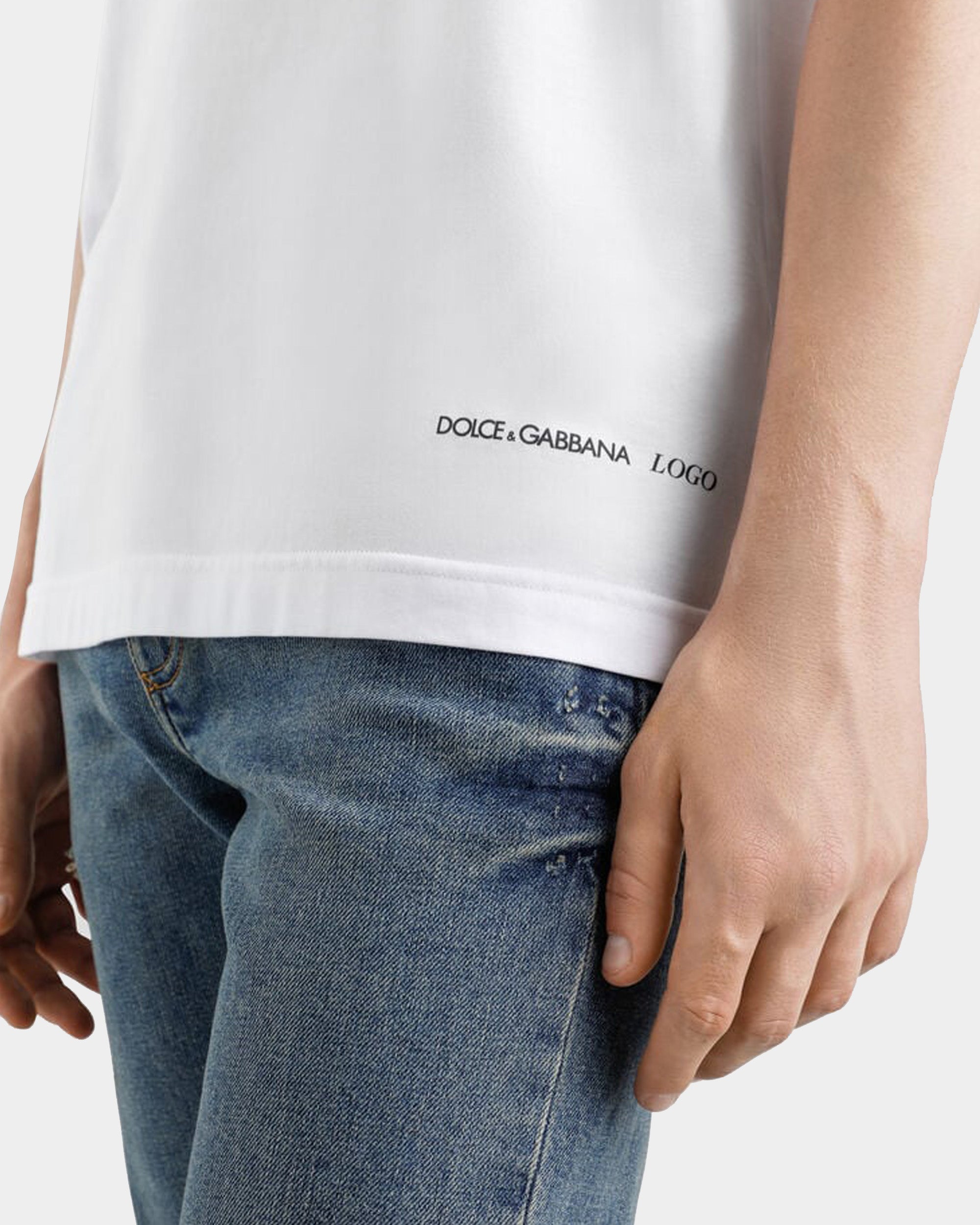 DOLCE&GABBANA  水鑽 LOGO T-shirt