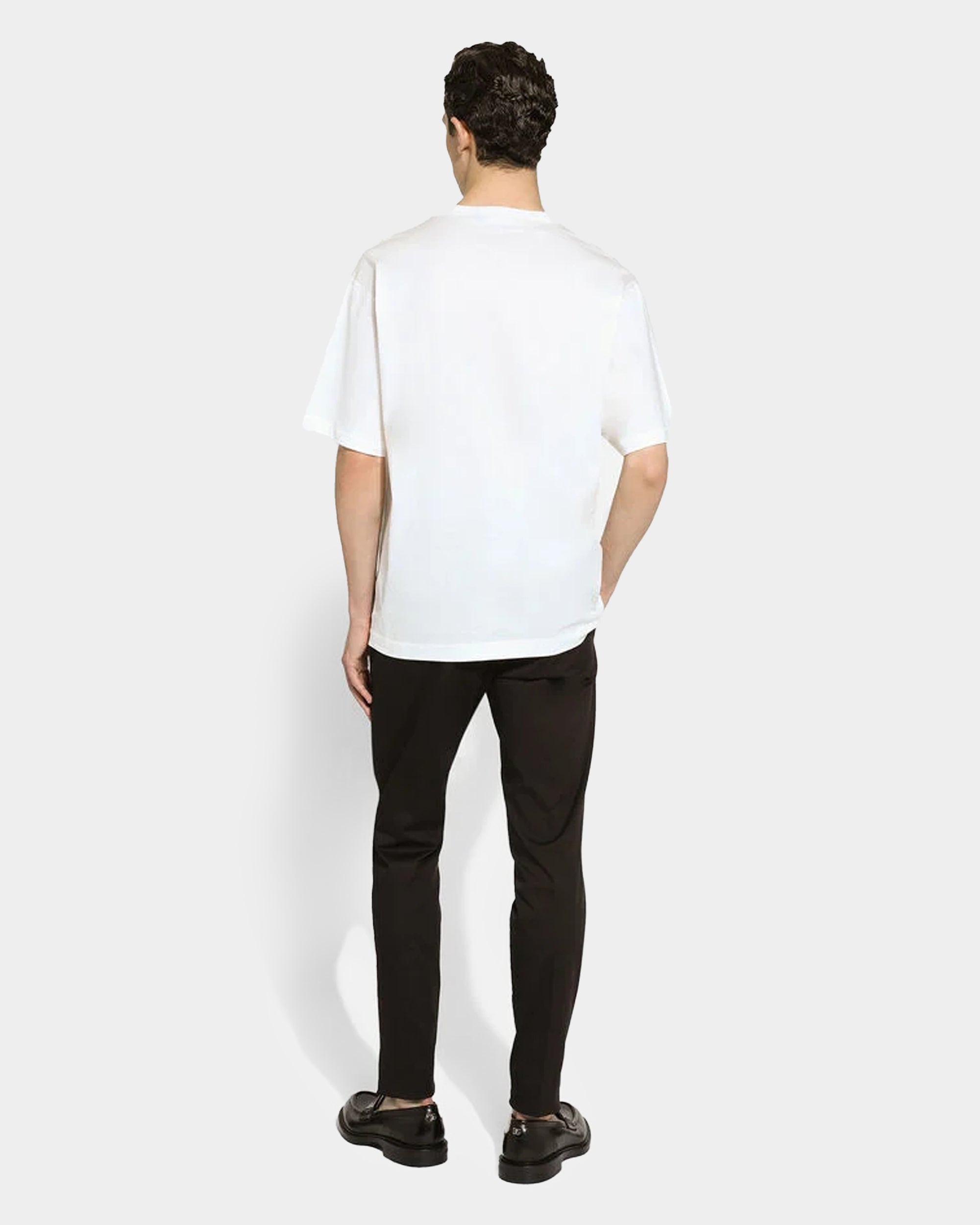 DOLCE&GABBANA  刺繡 LOGO 圖章 男款 T-shirt