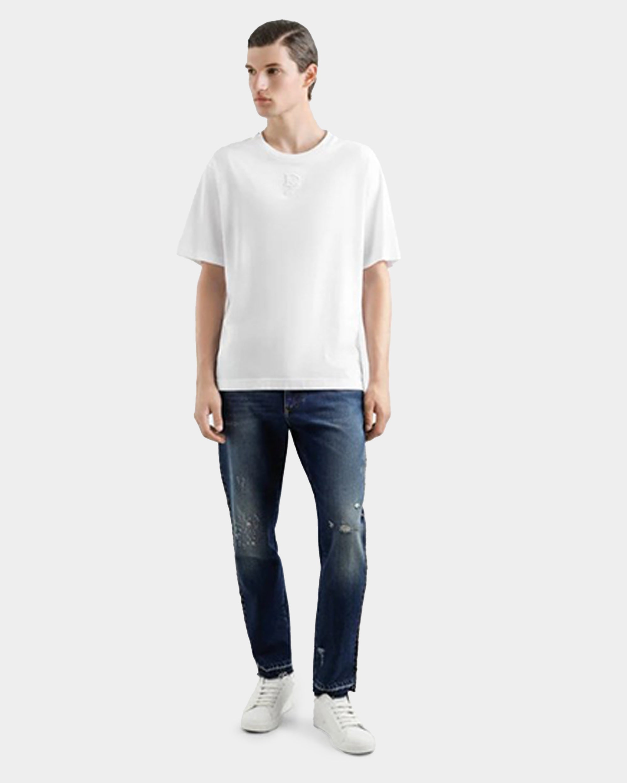 DOLCE&GABBANA 刺繡 LOGO T-shirt