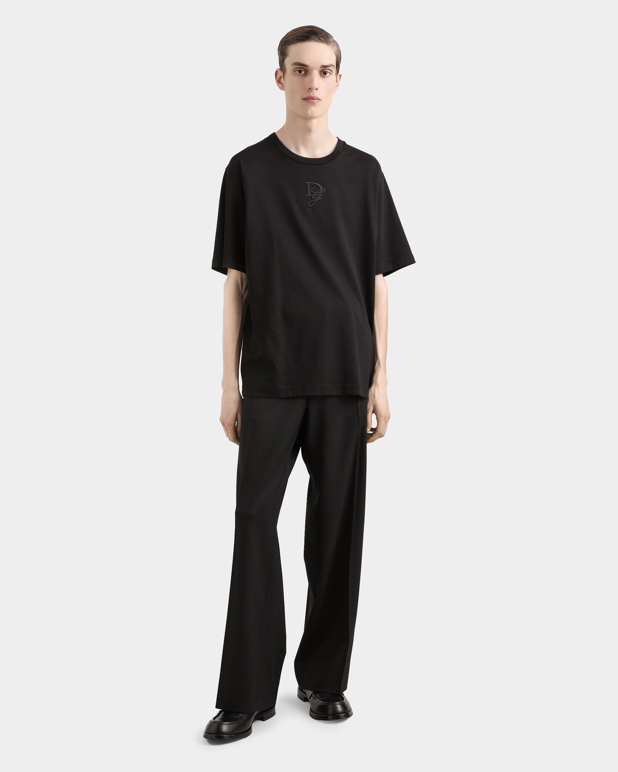 DOLCE&GABBANA 刺繡 LOGO T-shirt